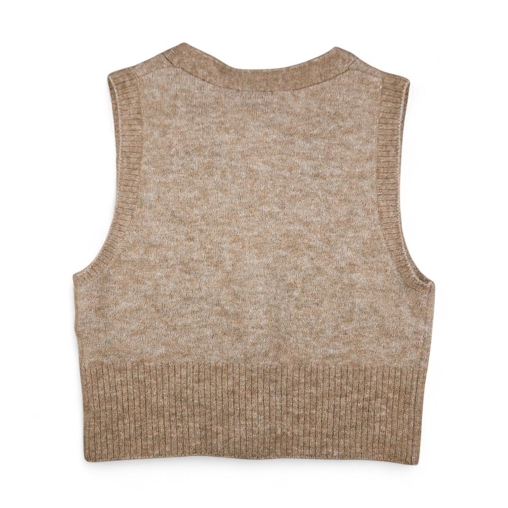 & Other Stories Wool Vest XS Knit Mohair Gold Dolphin Buttons Paris Atelier New - Picture 3 of 12